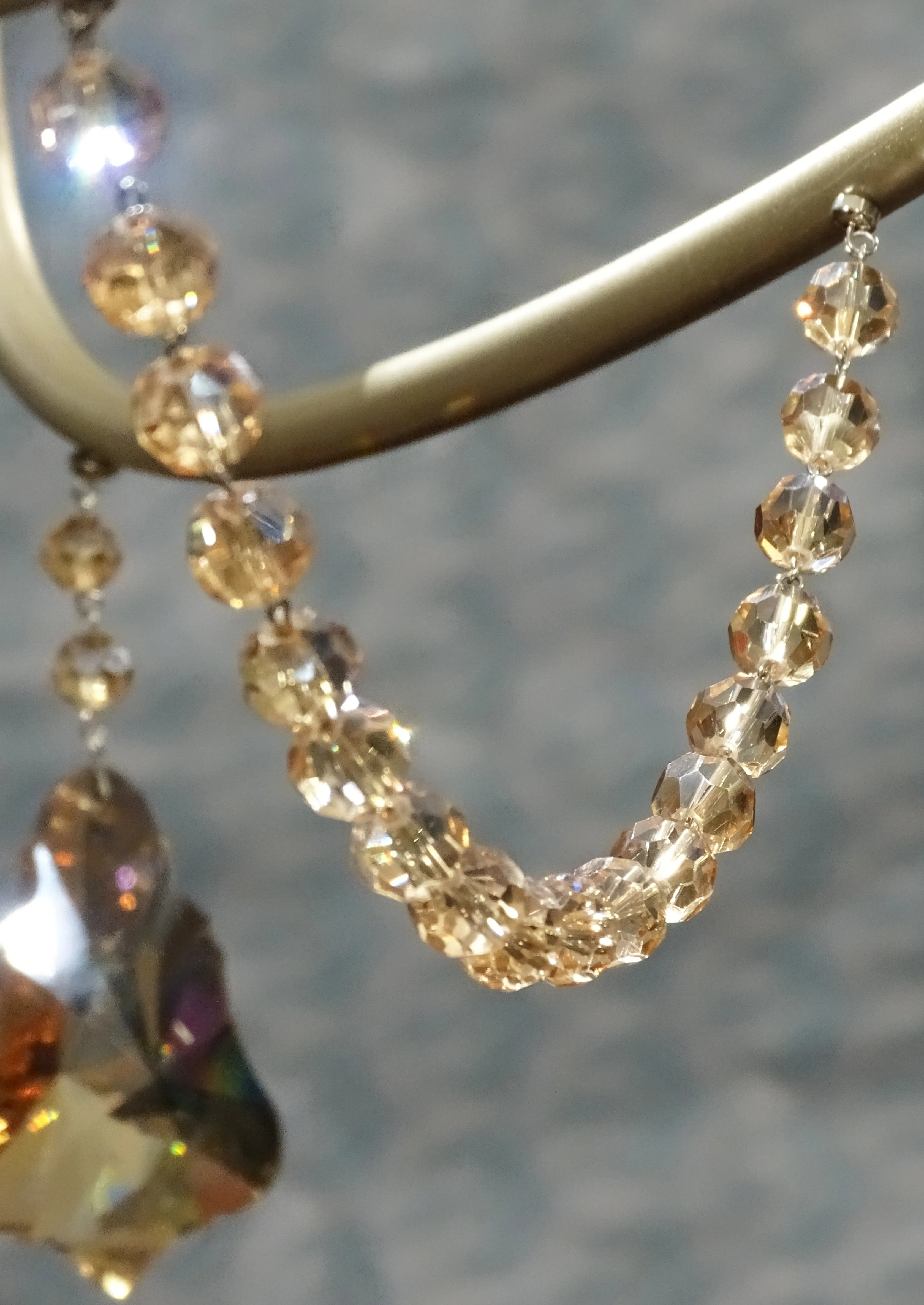 12" CHAMPAGNE CRYSTAL BEAD MAGNETIC CHANDELIER GARLAND (Set/3)