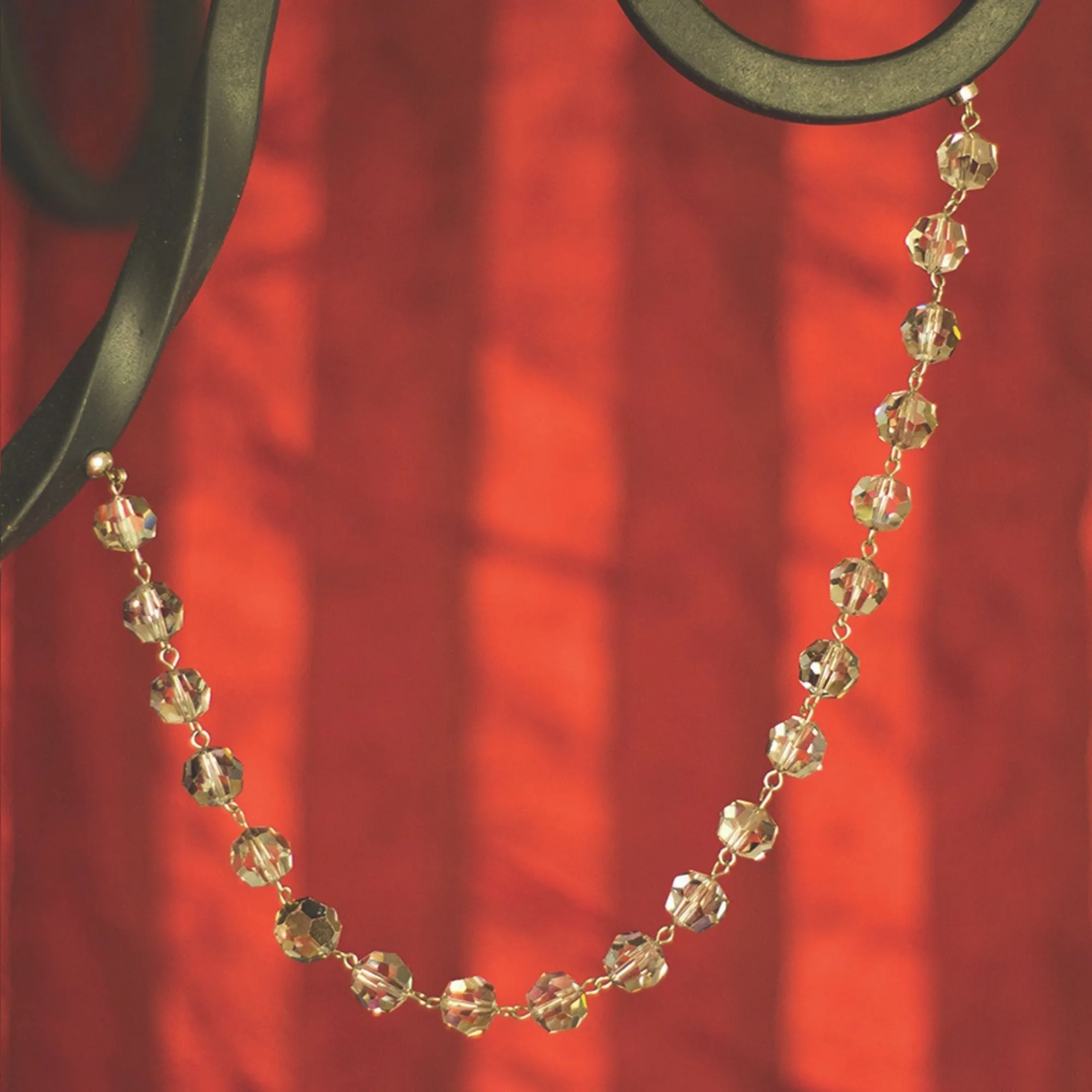 12" CHAMPAGNE CRYSTAL BEAD MAGNETIC CHANDELIER GARLAND (Set/3)