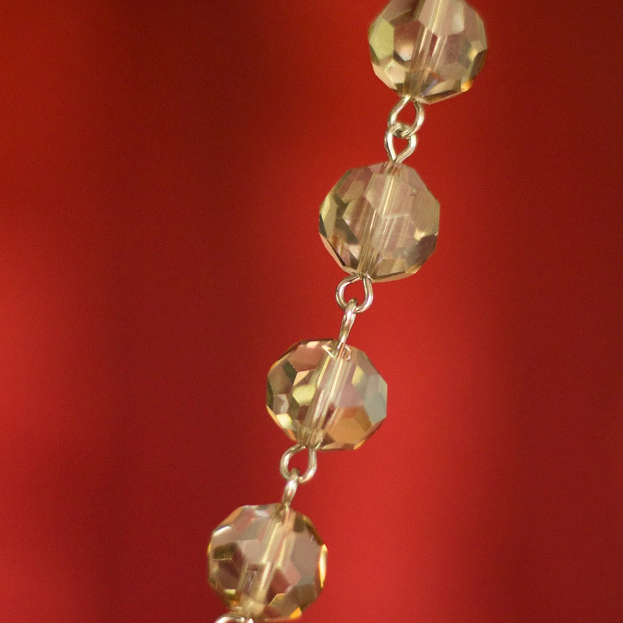 12" CHAMPAGNE CRYSTAL BEAD MAGNETIC CHANDELIER GARLAND (Set/3)
