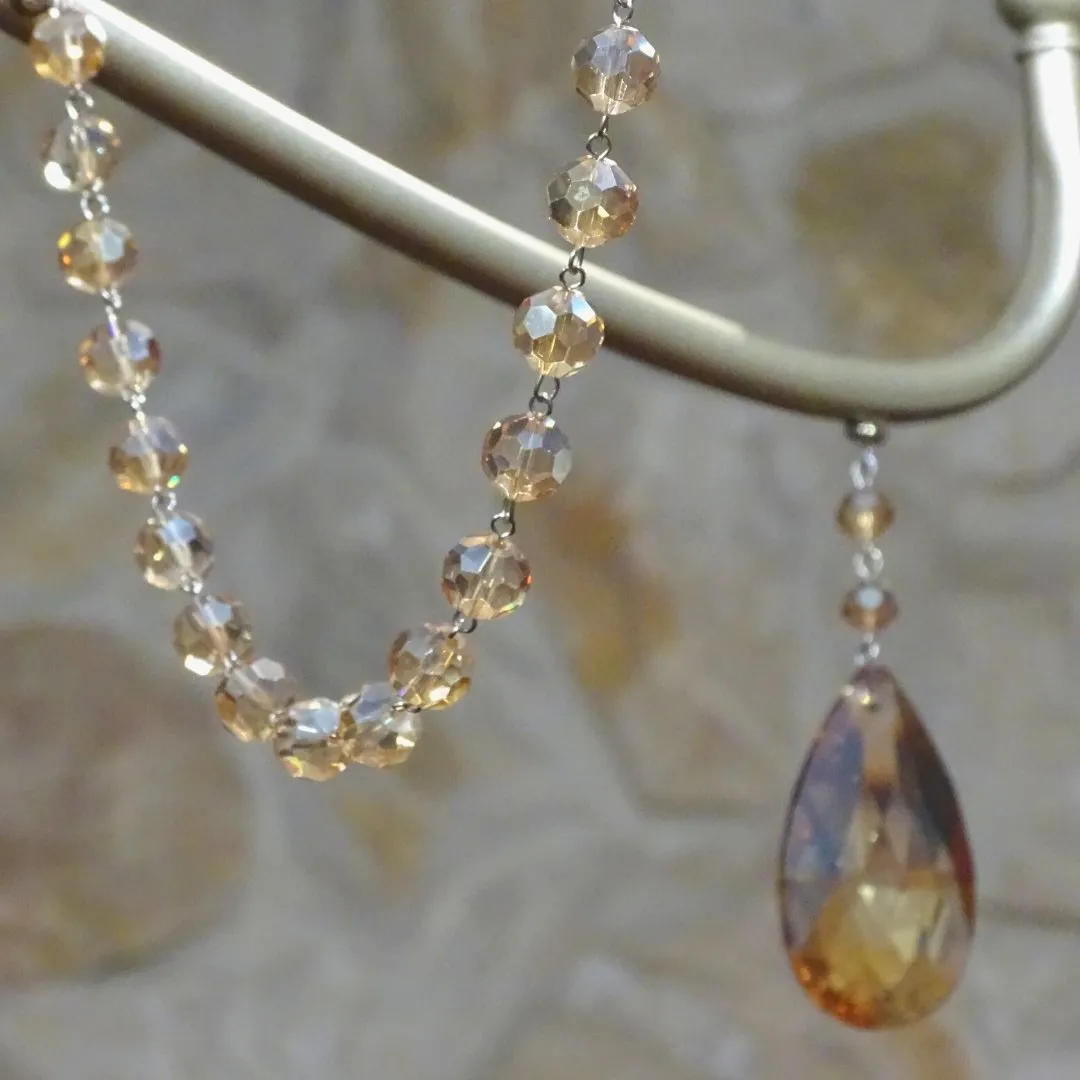 12" CHAMPAGNE CRYSTAL BEAD MAGNETIC CHANDELIER GARLAND (Set/3)