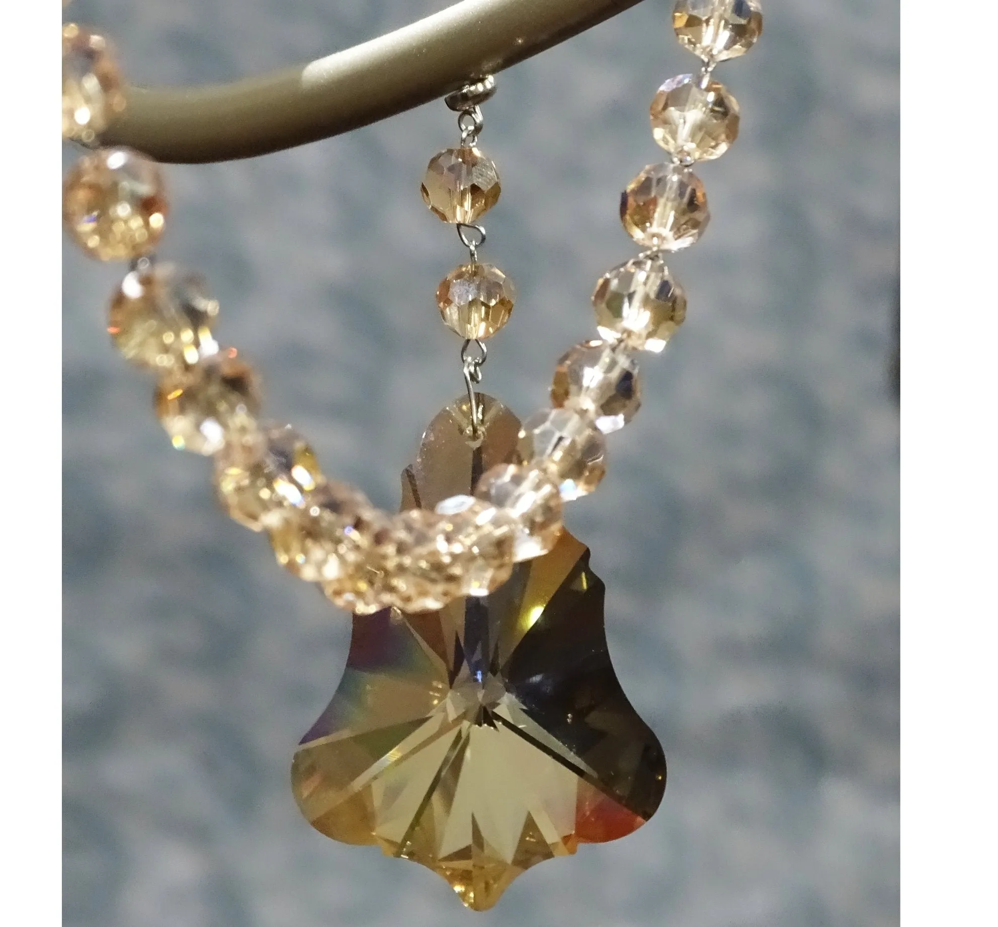 12" CHAMPAGNE CRYSTAL BEAD MAGNETIC CHANDELIER GARLAND (Set/3)