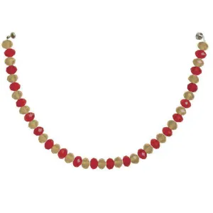 12" RED/GOLD CRYSTAL BEAD MAGNETIC CHANDELIER GARLAND (Set/3)