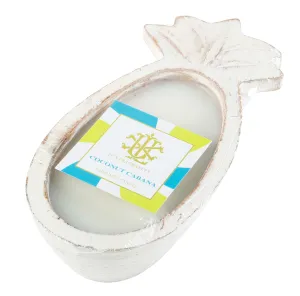 $14.00 min 6 - COCONUT CABANA WHITEWASHED PINEAPPLE CANDLE