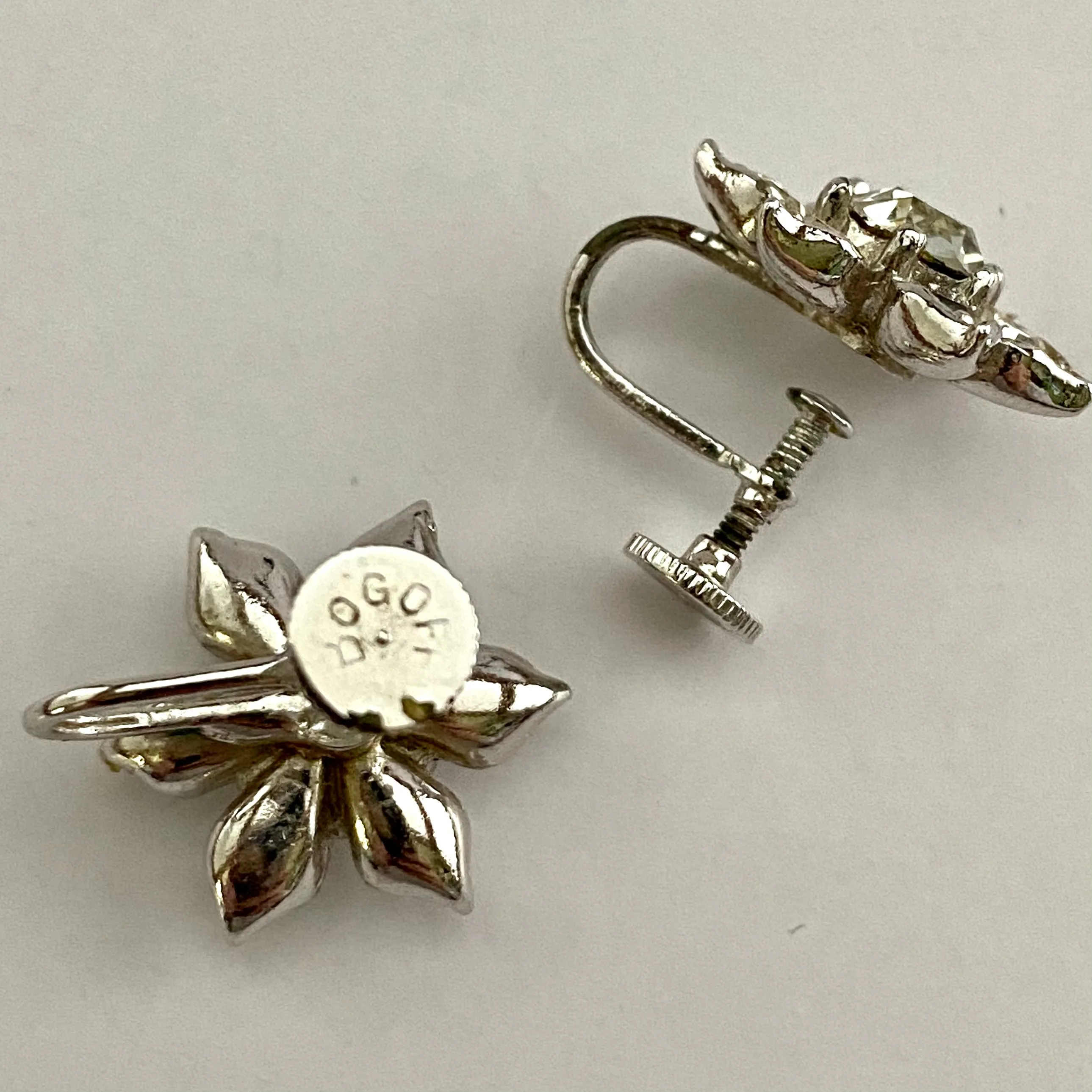 1950s Bogoff Rhinestone Earrings