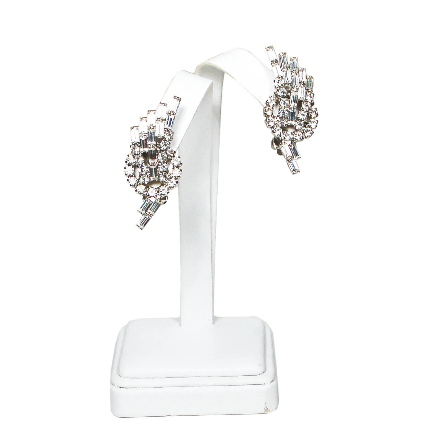 1950's Rhinestone Spray Earrings