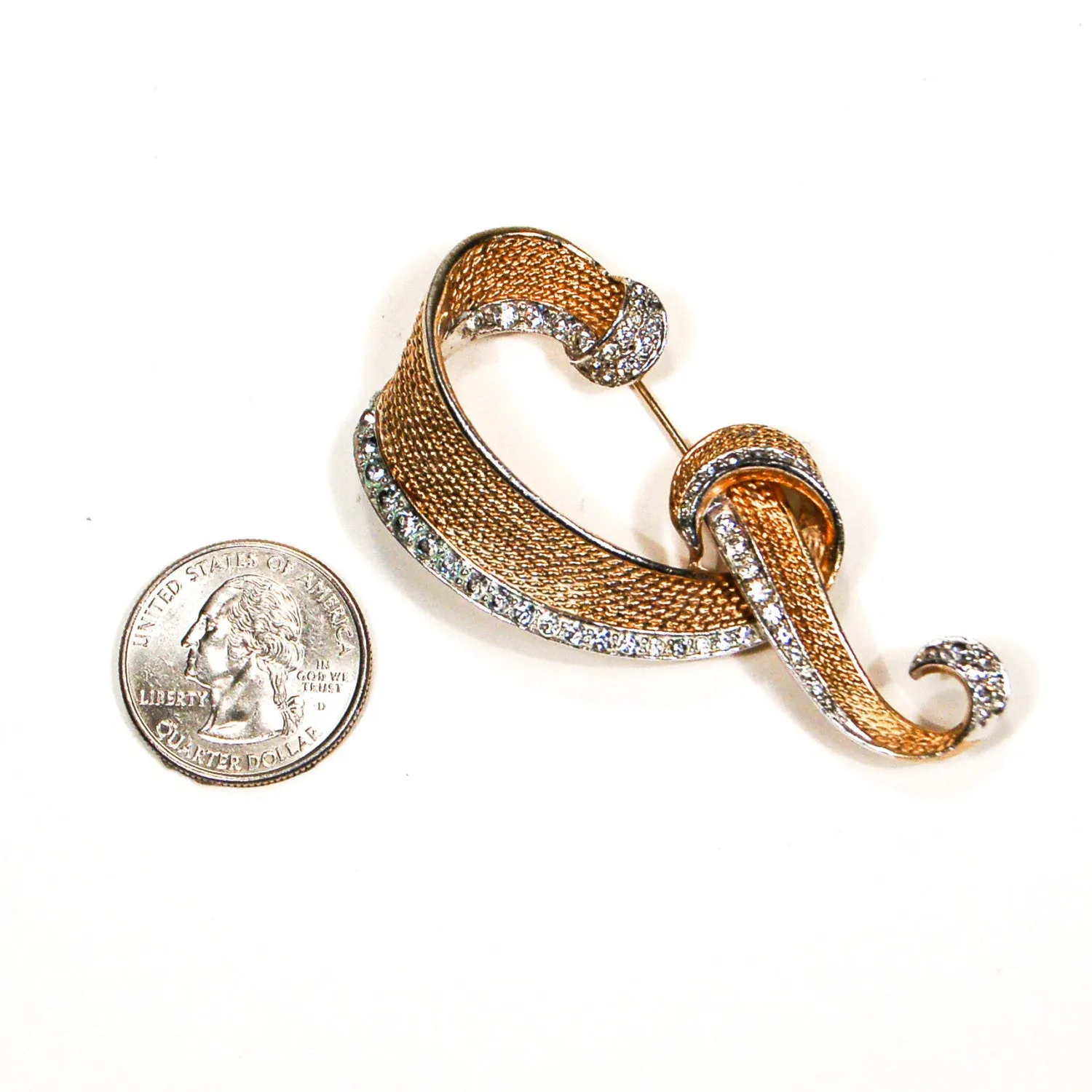 1960's Rhinestone and Gold Brooch by Boucher