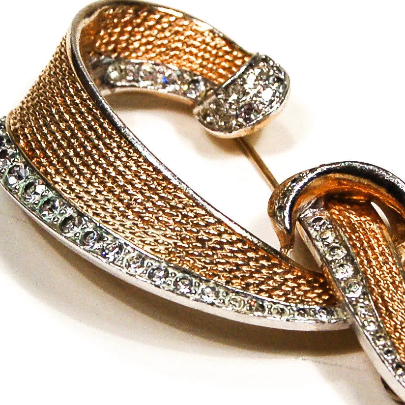 1960's Rhinestone and Gold Brooch by Boucher