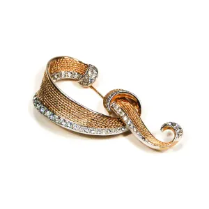 1960's Rhinestone and Gold Brooch by Boucher