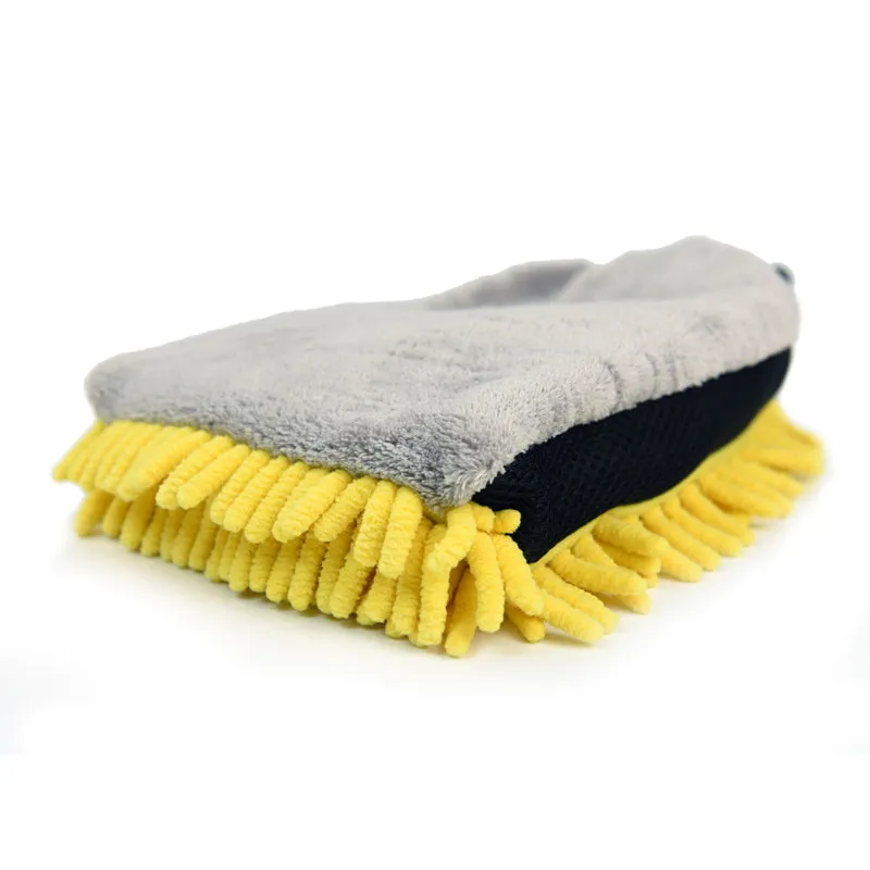 3-in-1 Microfiber & Chenille Wash Mitt