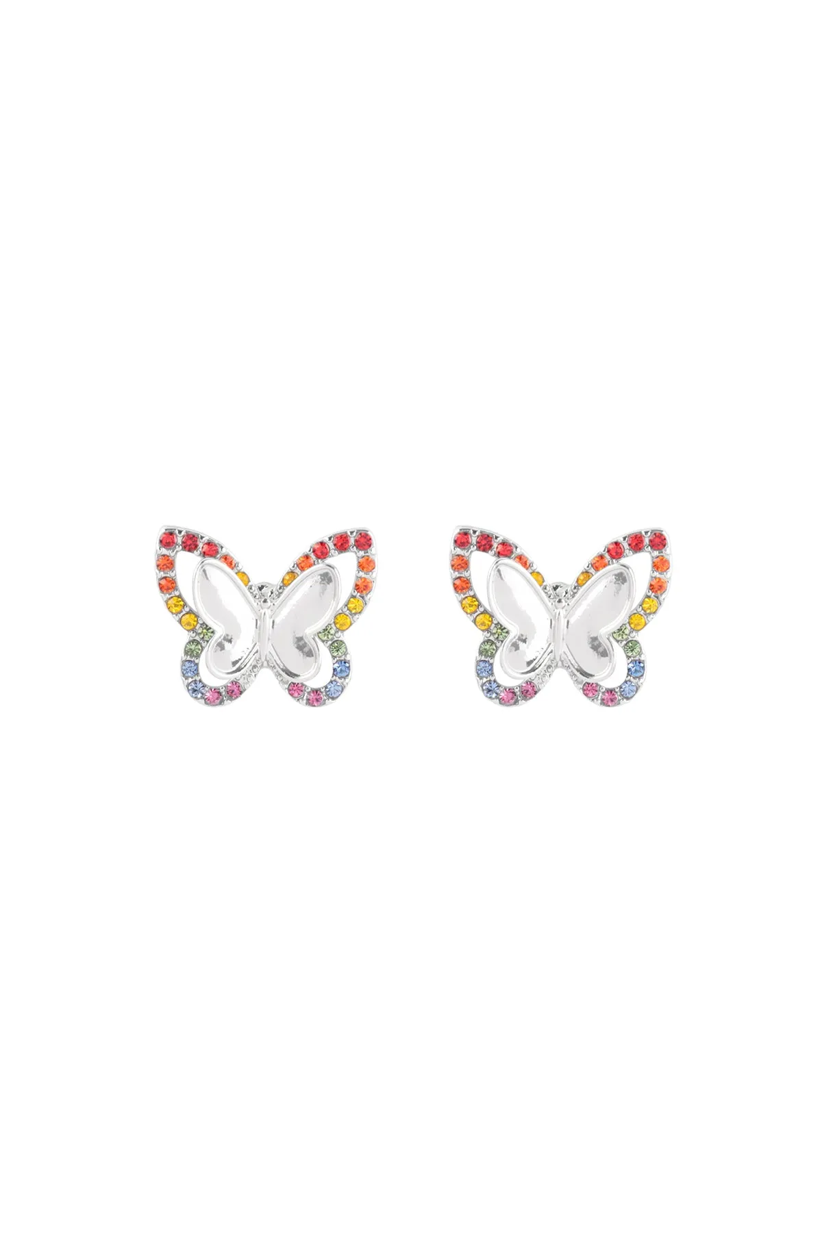 3D BUTTERFLY PAVE RHINESTONE EARRINGS