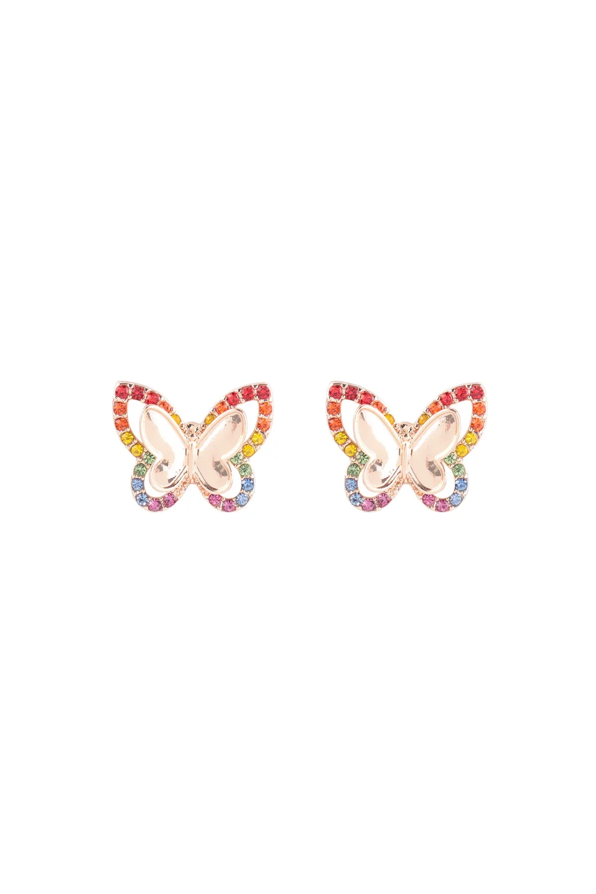 3D BUTTERFLY PAVE RHINESTONE EARRINGS