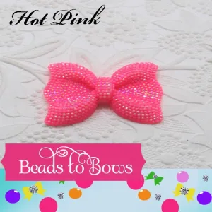 54mm Hot Pink Rhinestone Bubblegum Bow Bead 1 Bow Bead .99, Sparkling Rhinestone Chunky Beads, Gumball Rhinestone Beads, Chunky Bead Supply