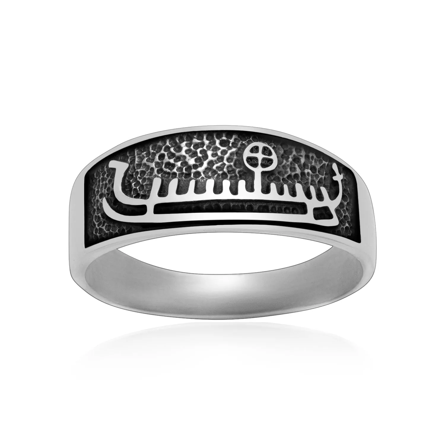 925 Sterling Silver Viking Ship Ring
