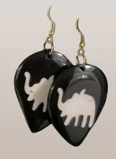 African Symbol Bone Black & White Earrings