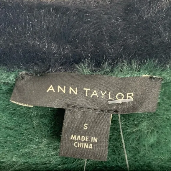 ANN TAYLOR Dark Green Chenille Cardigan Sweater Size Small NEW