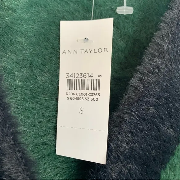 ANN TAYLOR Dark Green Chenille Cardigan Sweater Size Small NEW