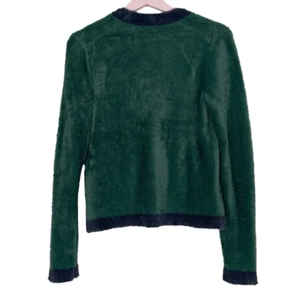 ANN TAYLOR Dark Green Chenille Cardigan Sweater Size Small NEW
