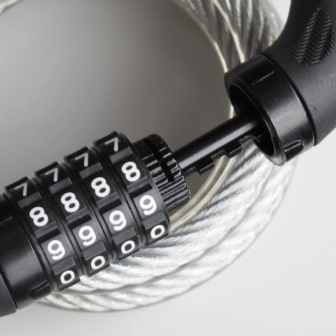 Antivol accessoires velo spirale serrure code 120 gris