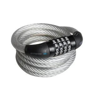 Antivol accessoires velo spirale serrure code 120 gris