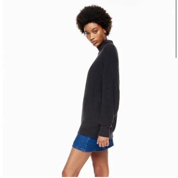 Aritzia Wilfred Free Hush Knit Turtleneck Black extra small