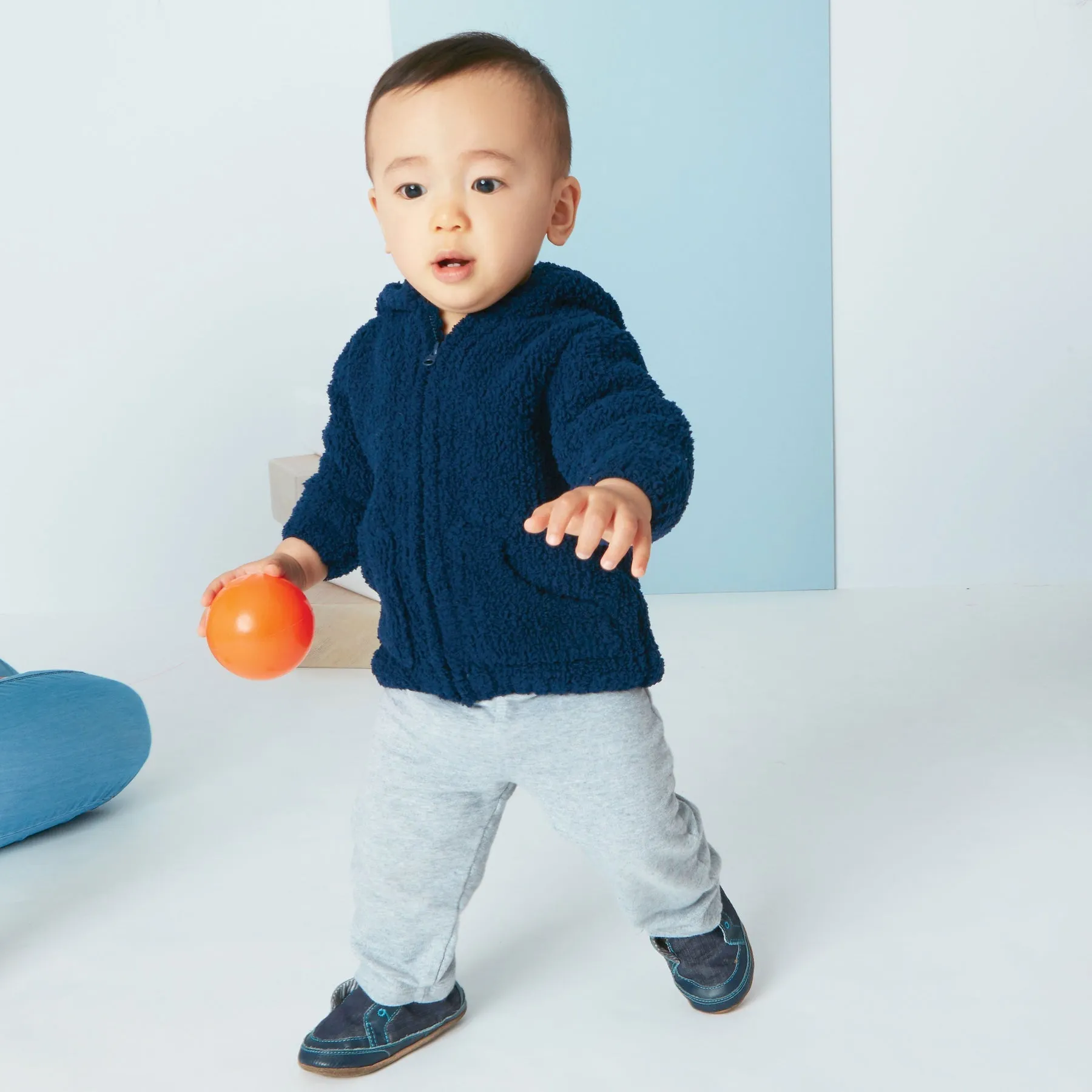 Baby Chenille Hoodie in Navy