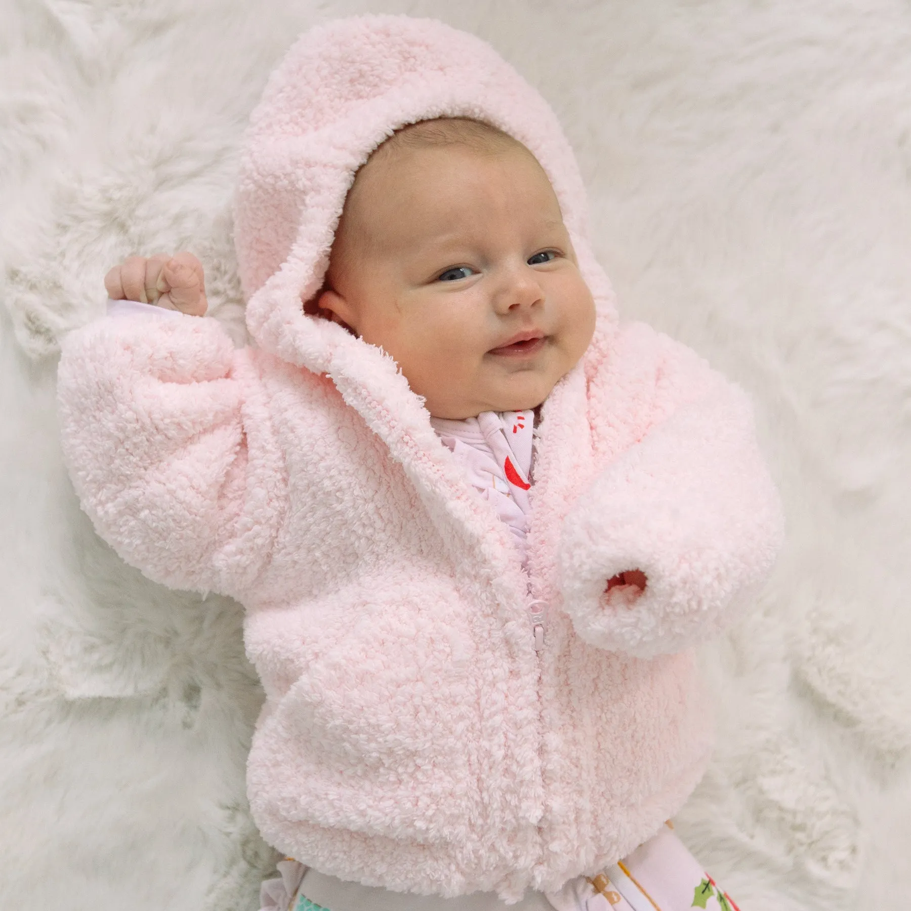 Baby Chenille Hoodie in Pink