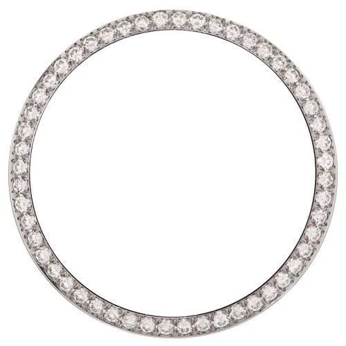 Bead Custom Mined Diamond Bezel to Fit Rolex Date 34 Mm Watch 2.75 Ct. WG 14K