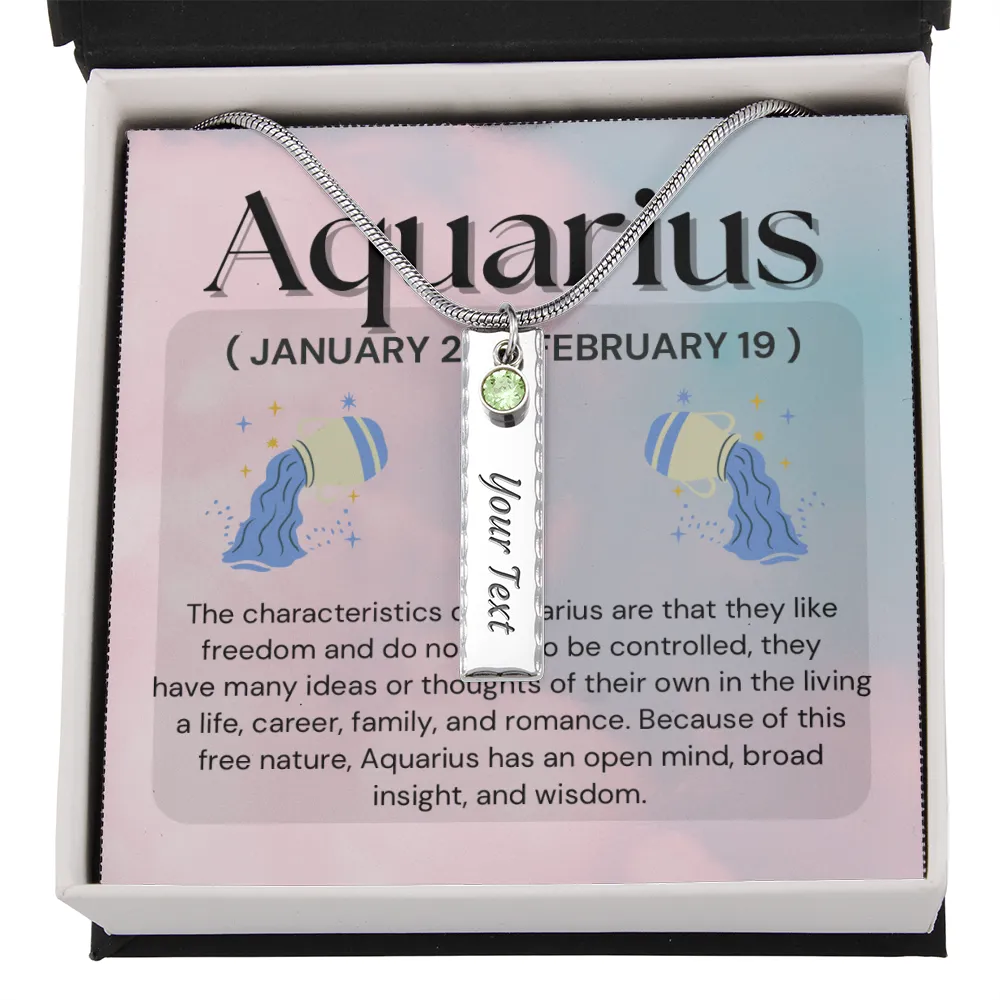 Birthstone Necklace-Aquarius