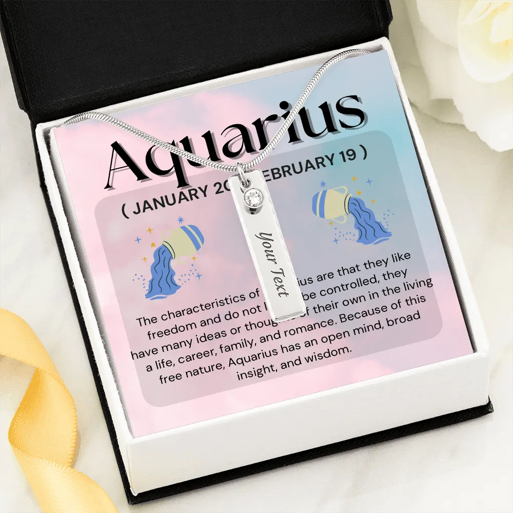 Birthstone Necklace-Aquarius