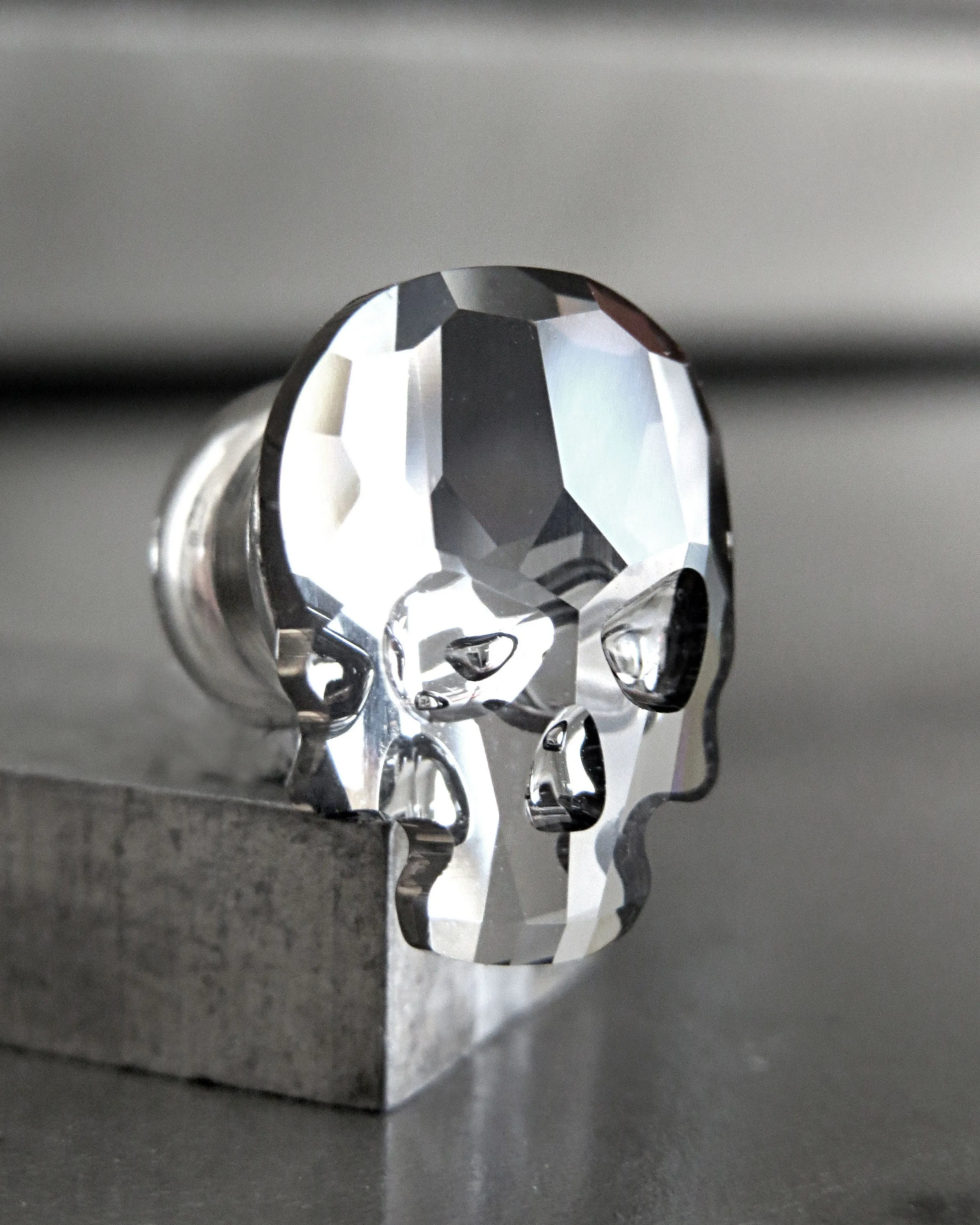 Black Crystal Skull Tuxedo Studs