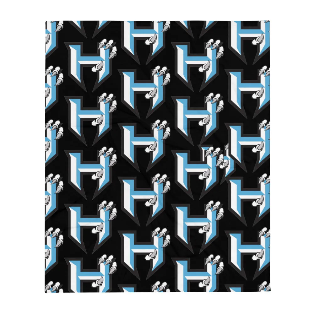 Blanket ~ Jr Hawks Repeating Classic Logo Throw