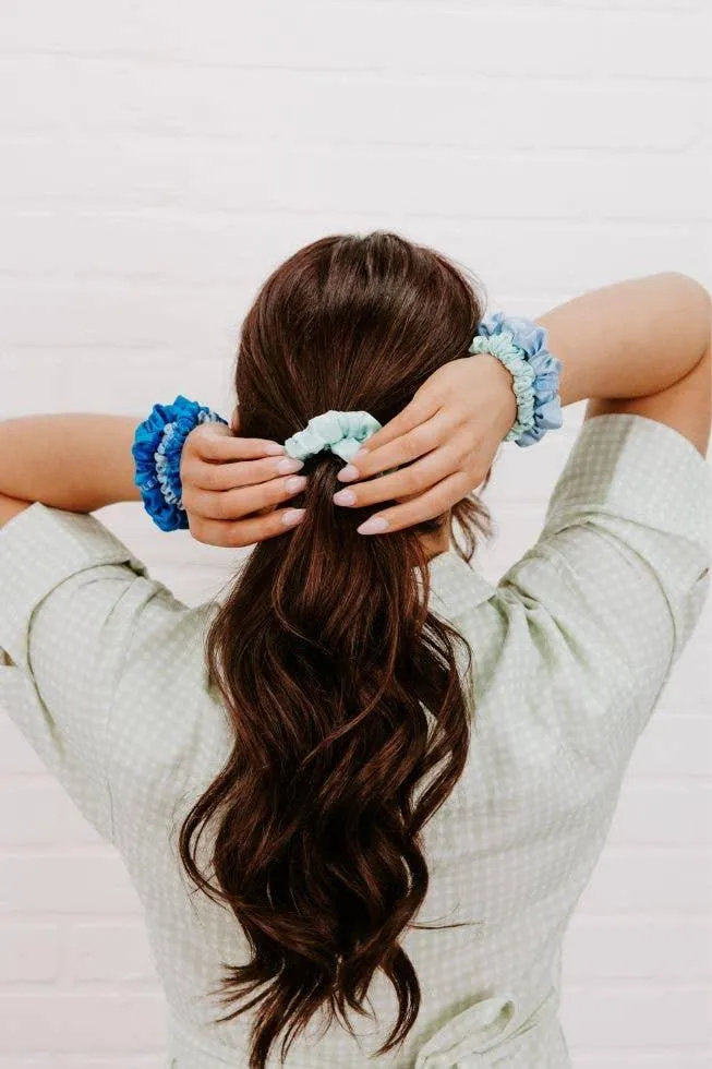 Blue My Mind - Silk Scrunchie Large