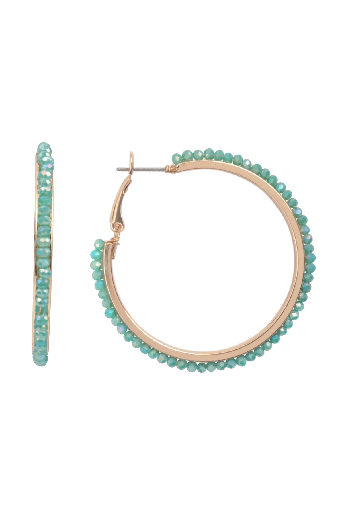BOHO PAVE RHINESTONE HOOP EARRINGS
