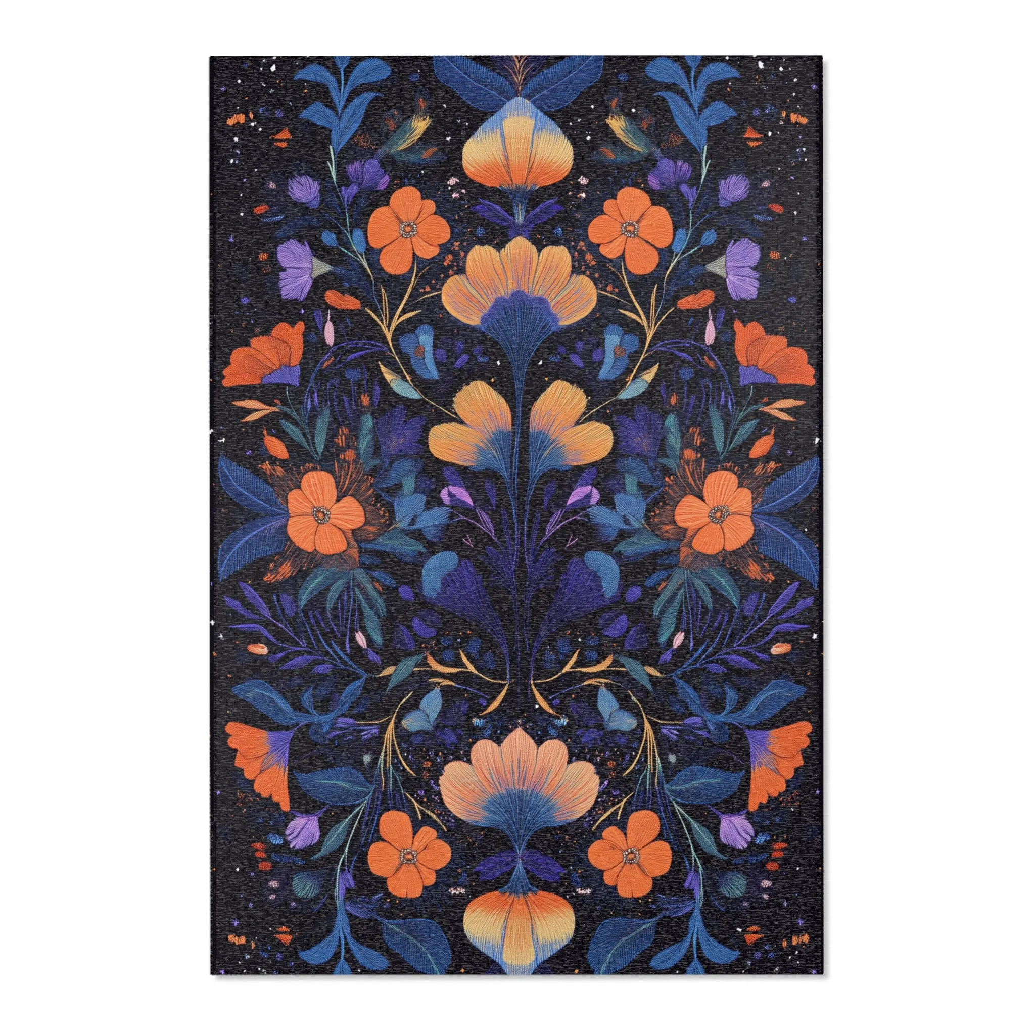 Botanical Bliss Floral Design Accent Rug