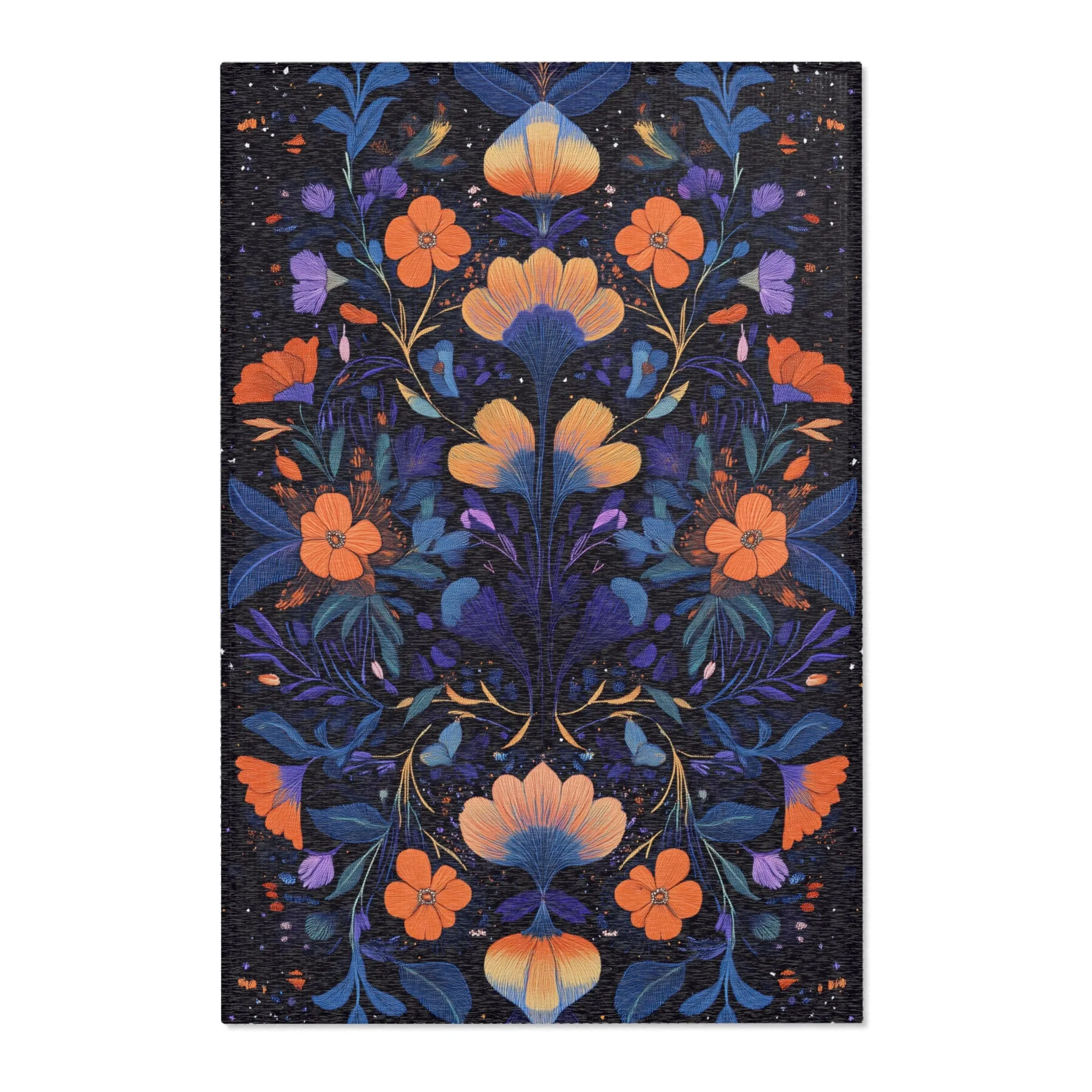 Botanical Bliss Floral Design Accent Rug