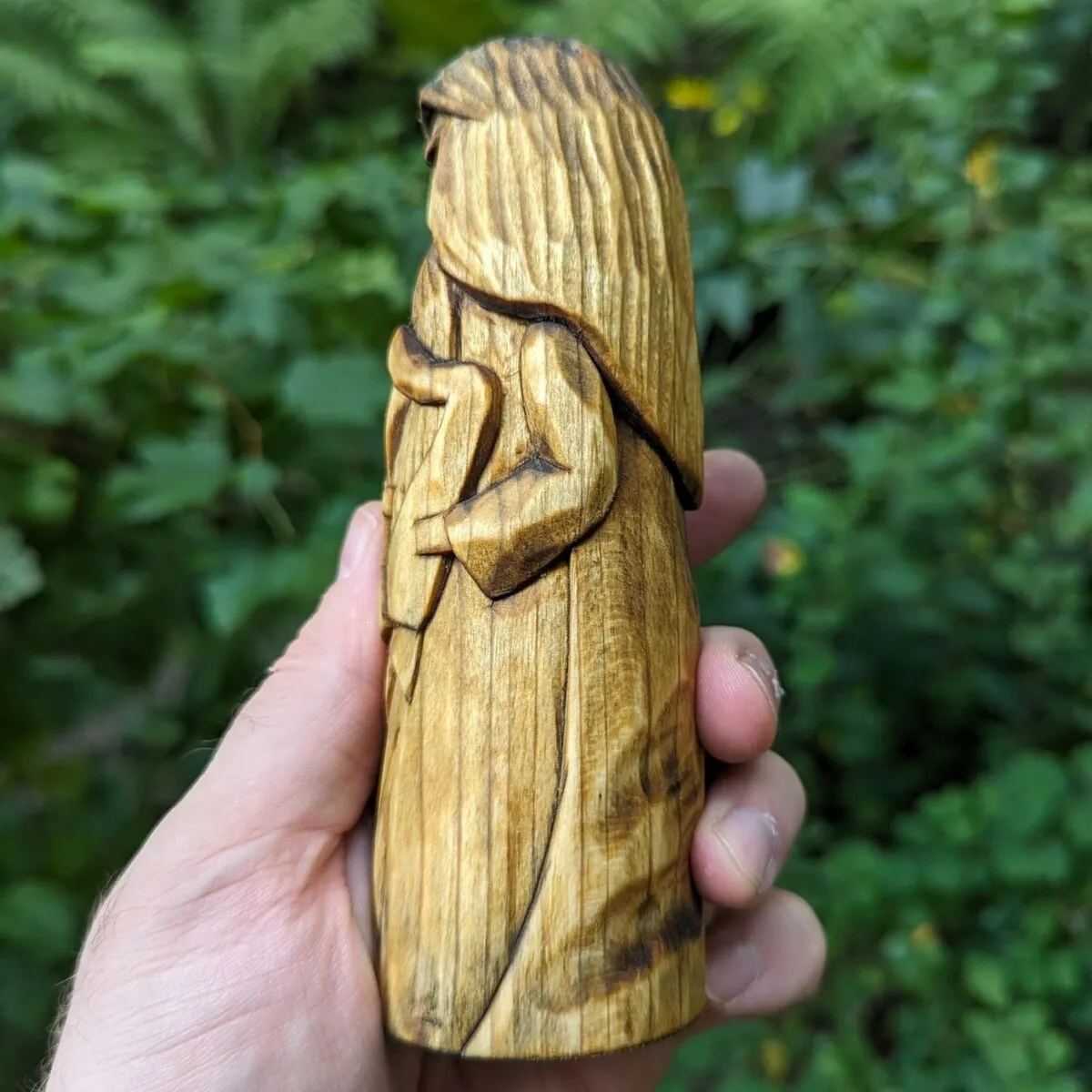 Bragi God wooden figurine