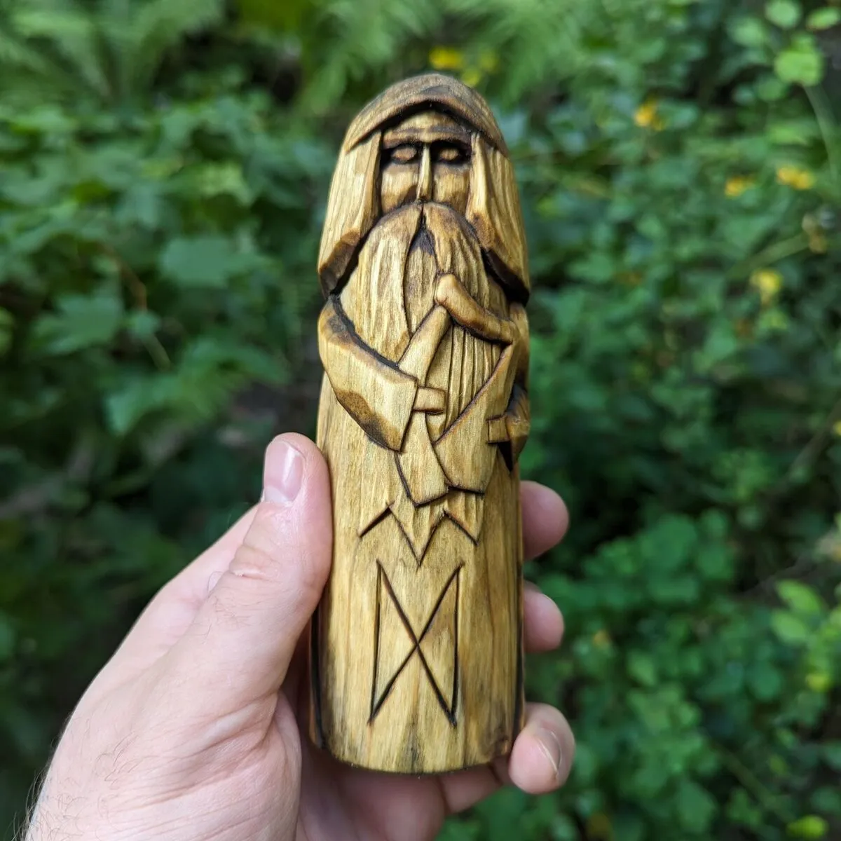 Bragi God wooden figurine