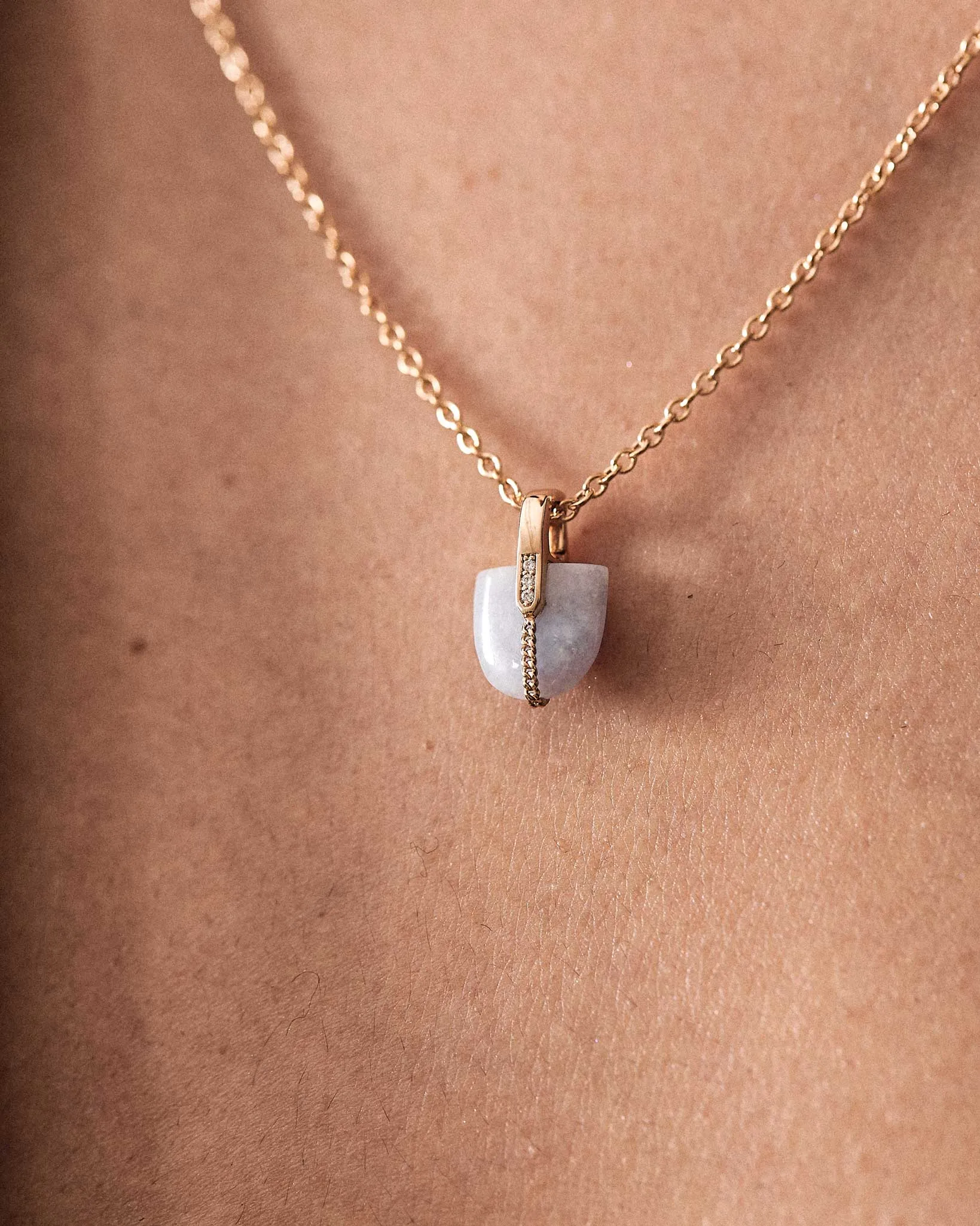 Brevity Pavé Heritage Mayan Lavender Jade Curio Pendant