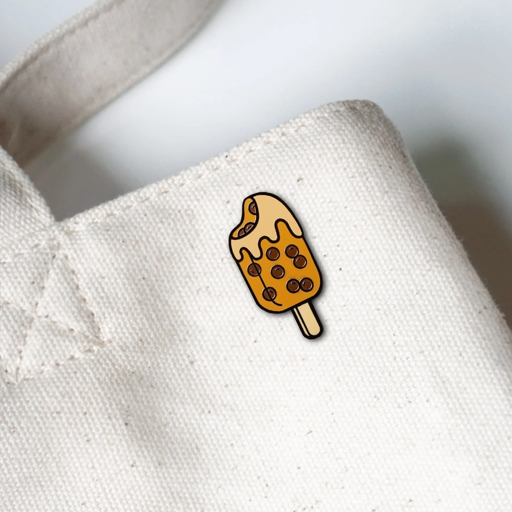 Brown Sugar Boba Ice Cream Bar Popsicle Lapel Enamel Pin
