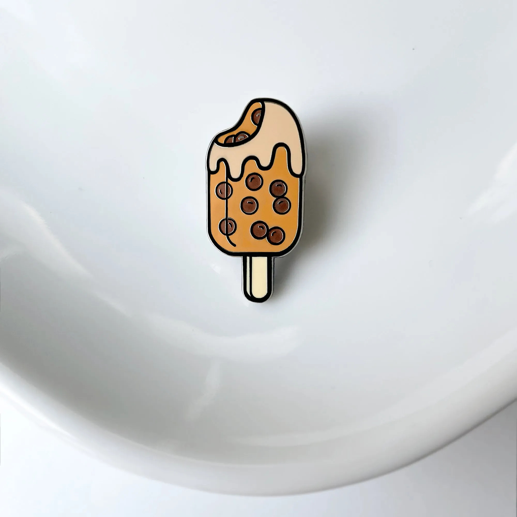 Brown Sugar Boba Ice Cream Bar Popsicle Lapel Enamel Pin