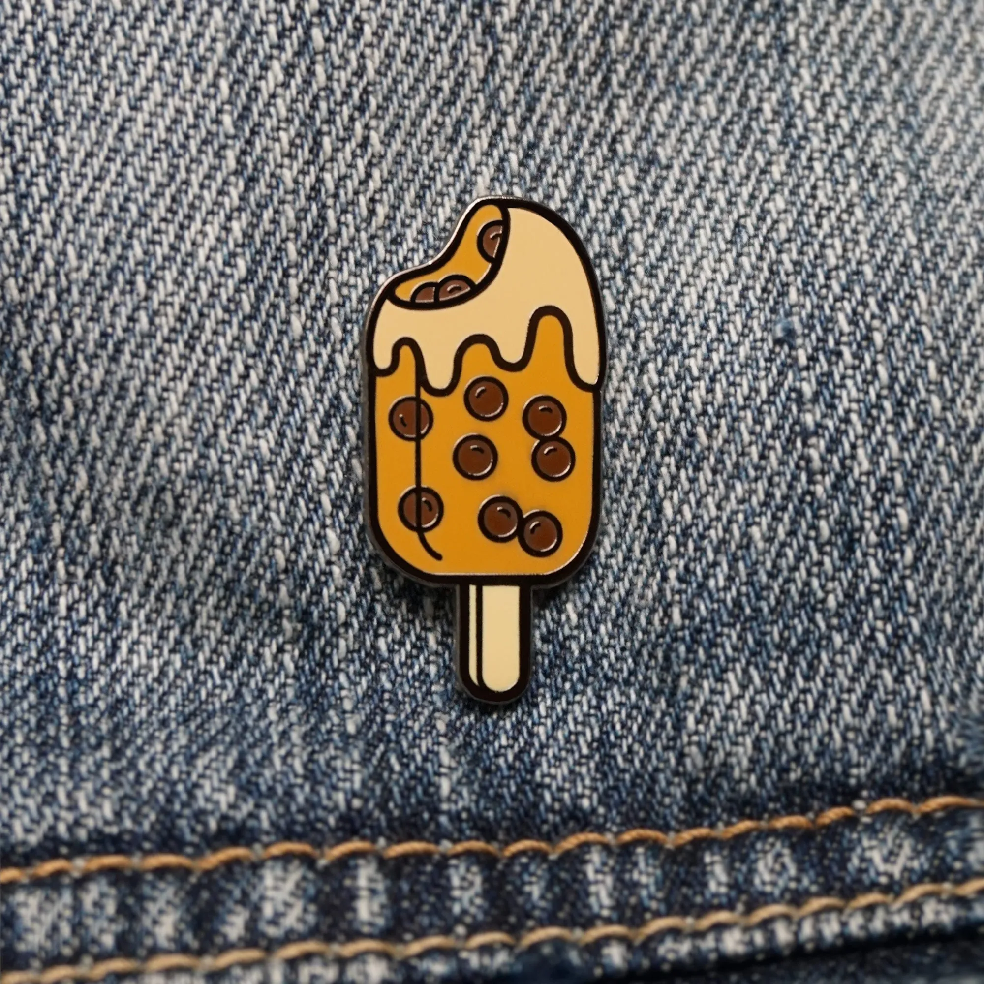 Brown Sugar Boba Ice Cream Bar Popsicle Lapel Enamel Pin
