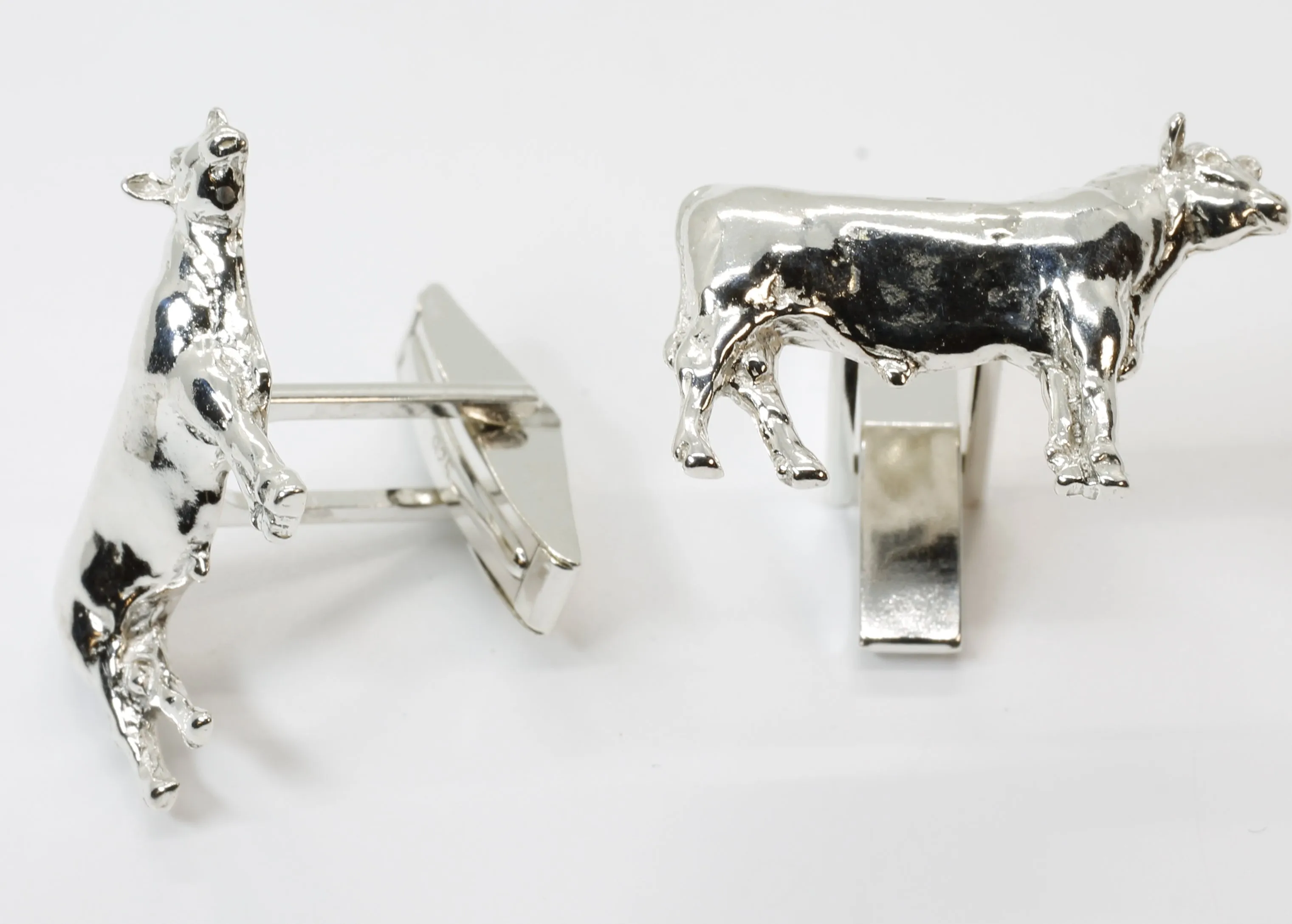 Bull Cuff Links for him with 925 Sterling Silver Prize Angus Bulls
