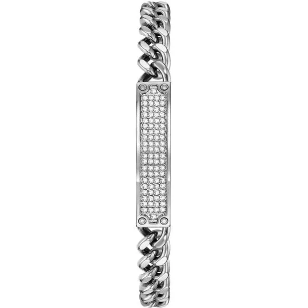 Bulova Men's Crystal Stainless Steel Watch and ID Bracelet Gift Set 96K105