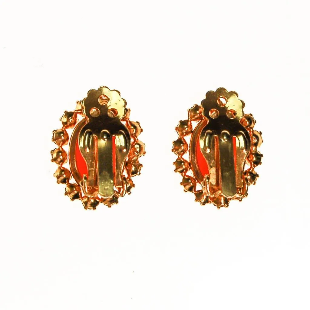 Burnt Orange and Amber Citrine Rhinestone Earrings