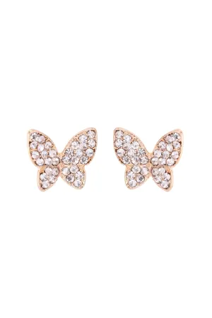 BUTTERFLY PAVE RHINESTONE POST EARRINGS