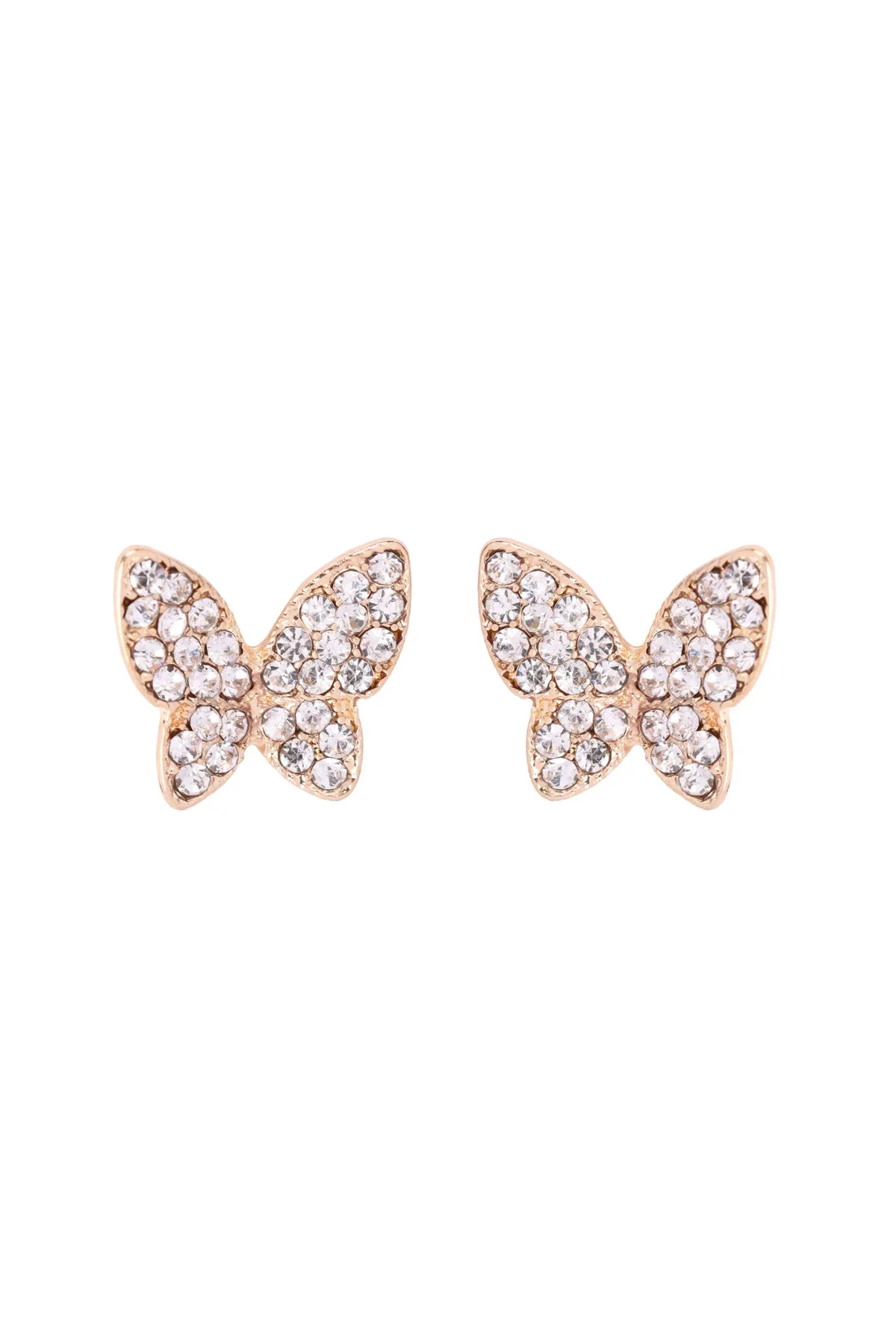 BUTTERFLY PAVE RHINESTONE POST EARRINGS