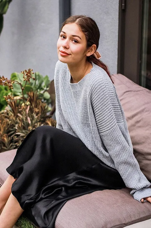 CALISTA GREY CHENILLE SWEATER