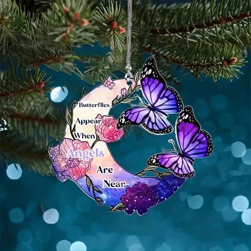Christianartbag Ornament, Alphabet Moon Butterfly, Christmas Ornament, Christmas Gift, Personalized Ornament, CABOM01250923.