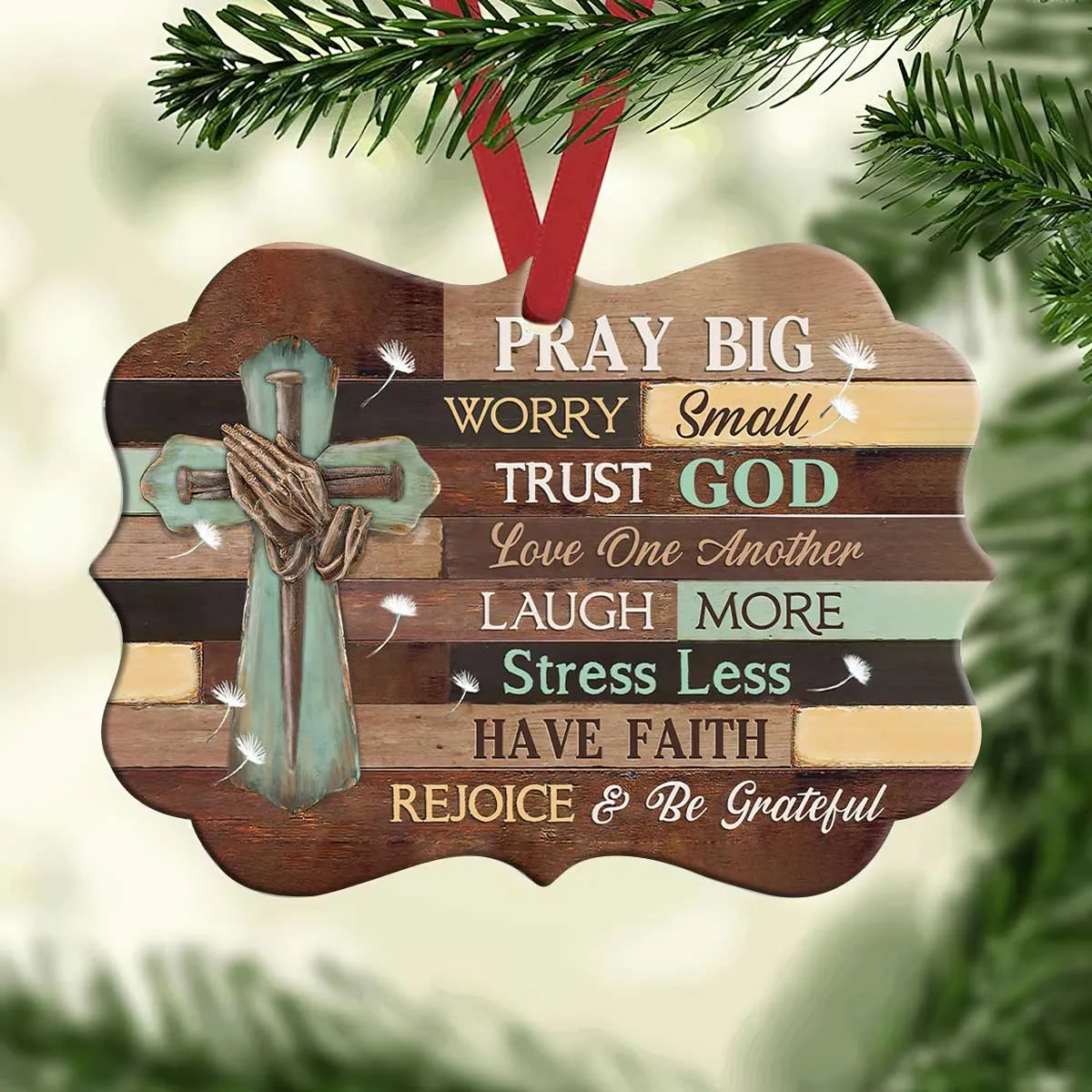 Christianartbag Ornament, Have Faith Pray Big, Christmas Ornament, Christmas Gift, Personalized Ornament.