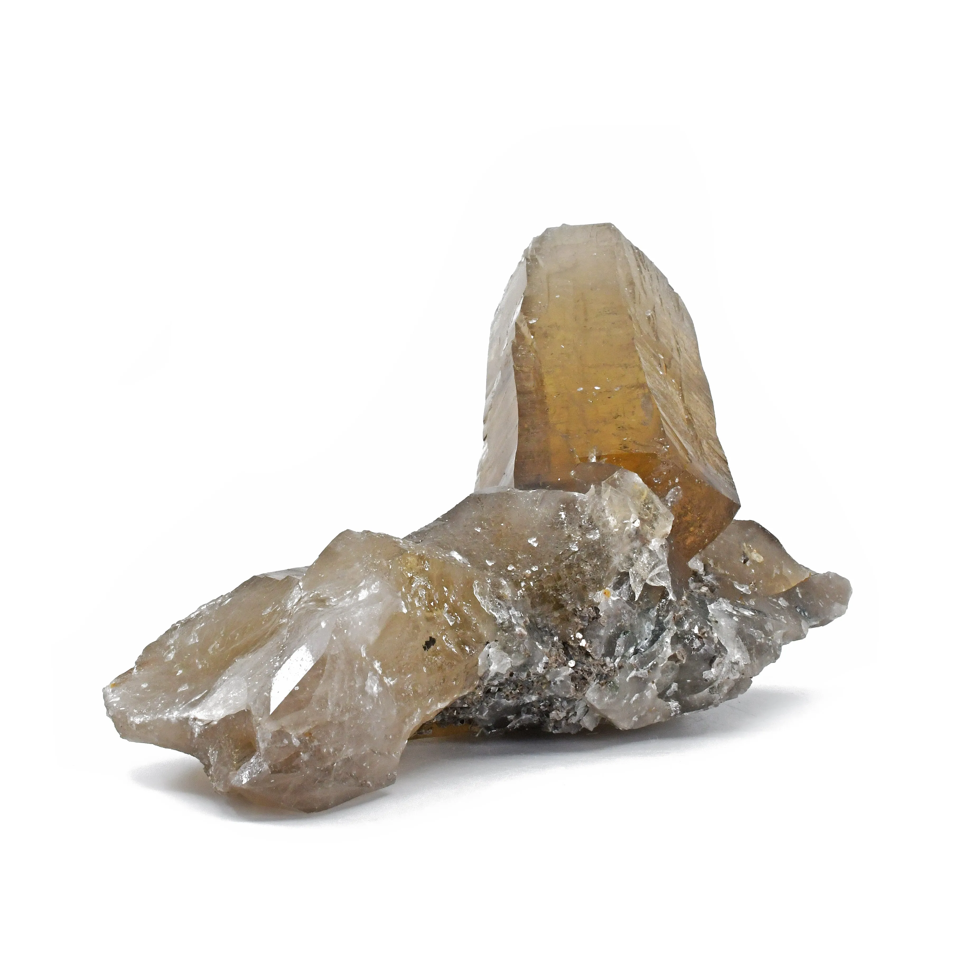 Citrine Twin Cathedral Crystals With Muscovite - Brazil